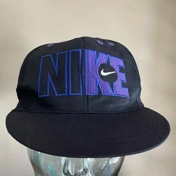 NIKE Purple Black Snapback Hat Adjustable Cap NEW - Picture 3 of 5